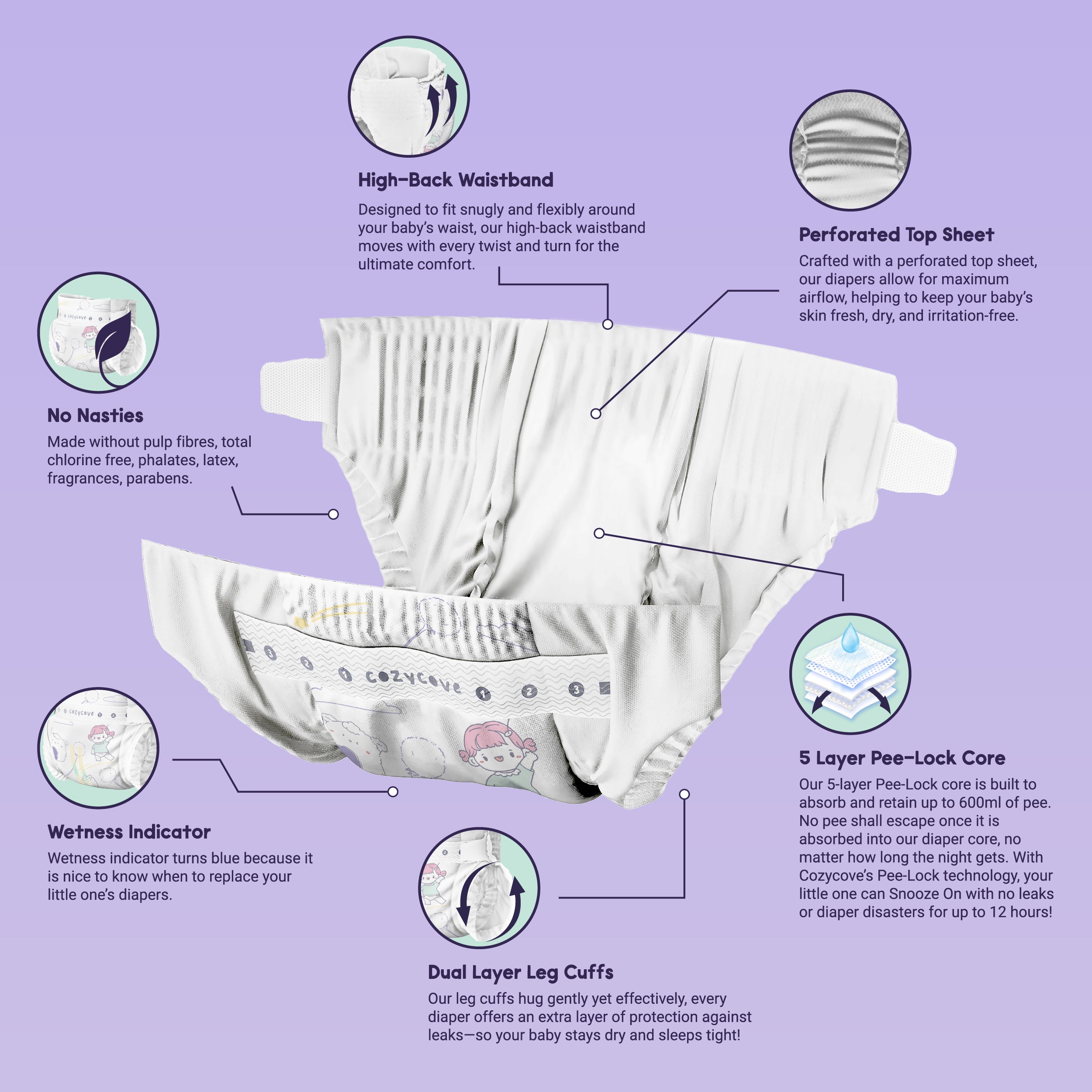 Snooze On Overnight Diaper Tape - Size Newborn - Carton 160 pcs