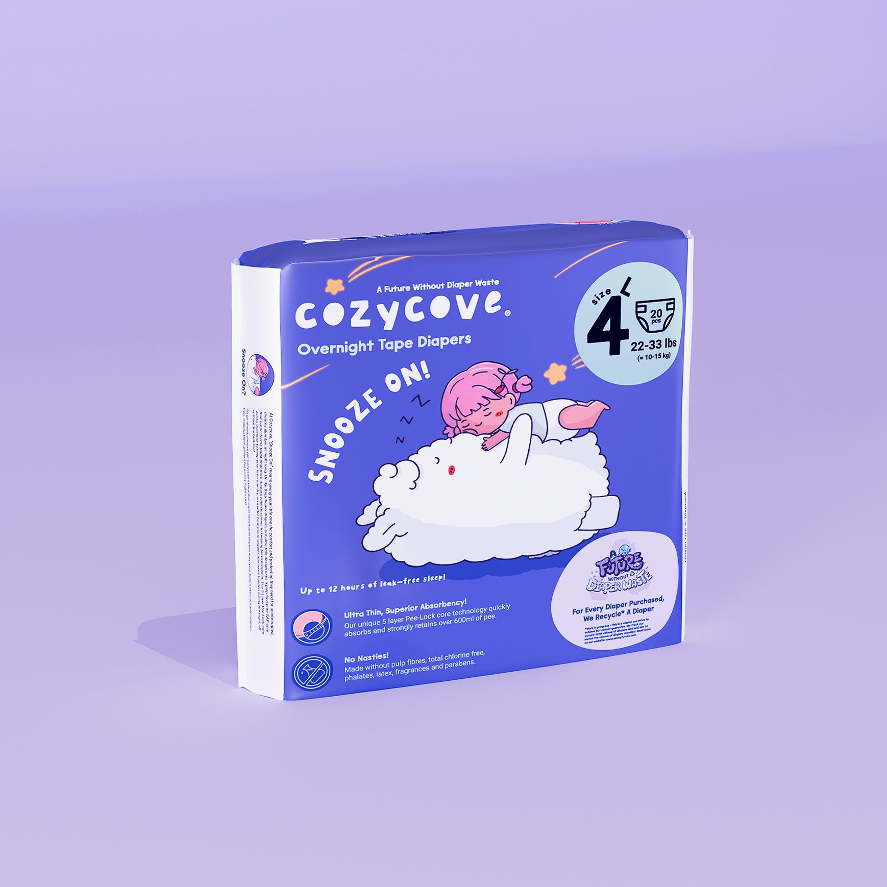 Snooze On Overnight Diaper Tape - Size 4 - Carton 80 pcs
