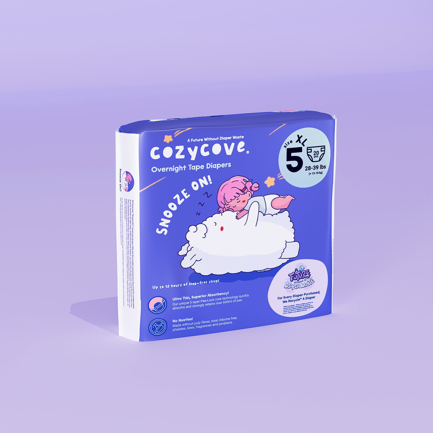 Snooze On Overnight Diaper Tape - Size 5 - Carton 80 pcs