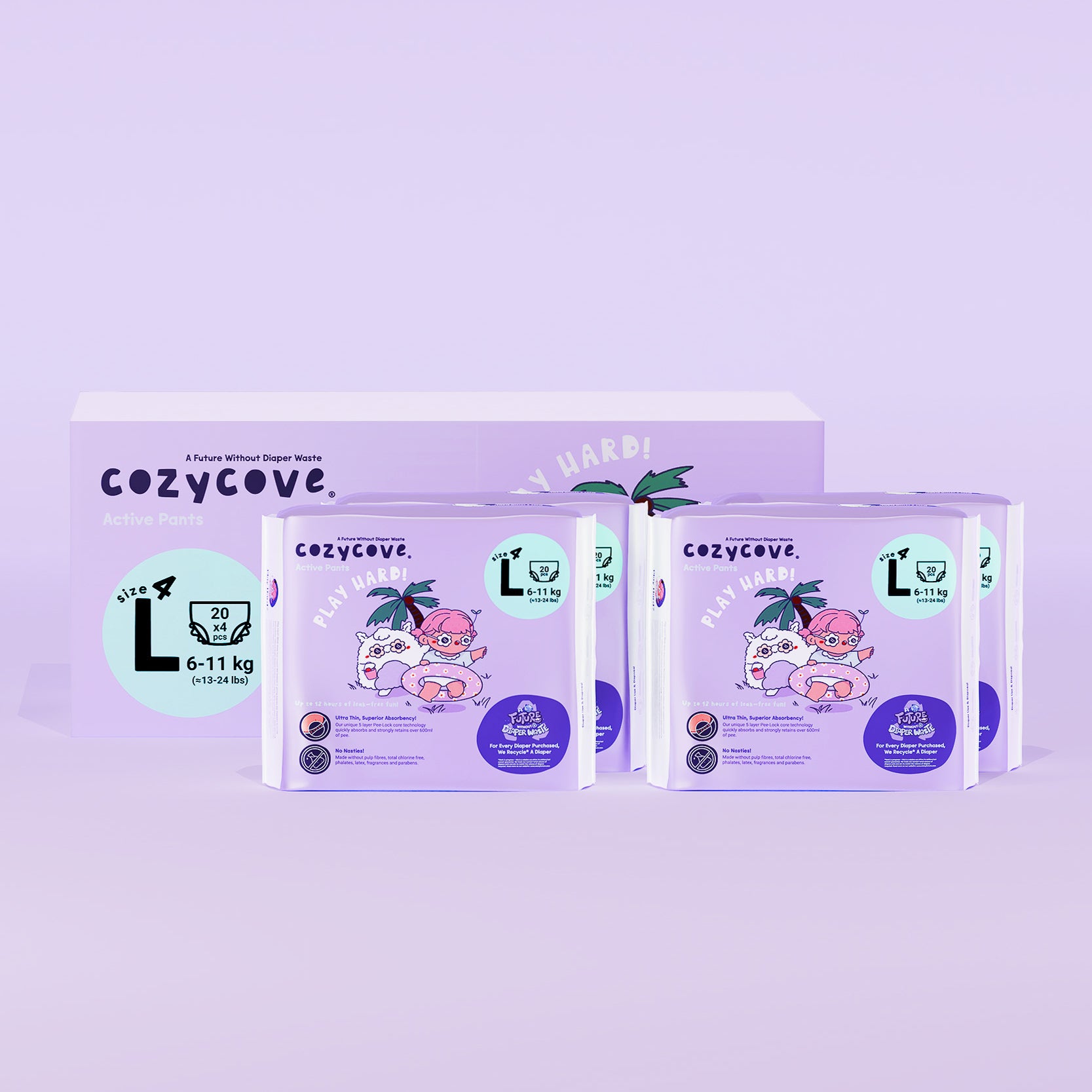 Play Hard Active Diaper Pants - Size 4 - Carton 80 pcs
