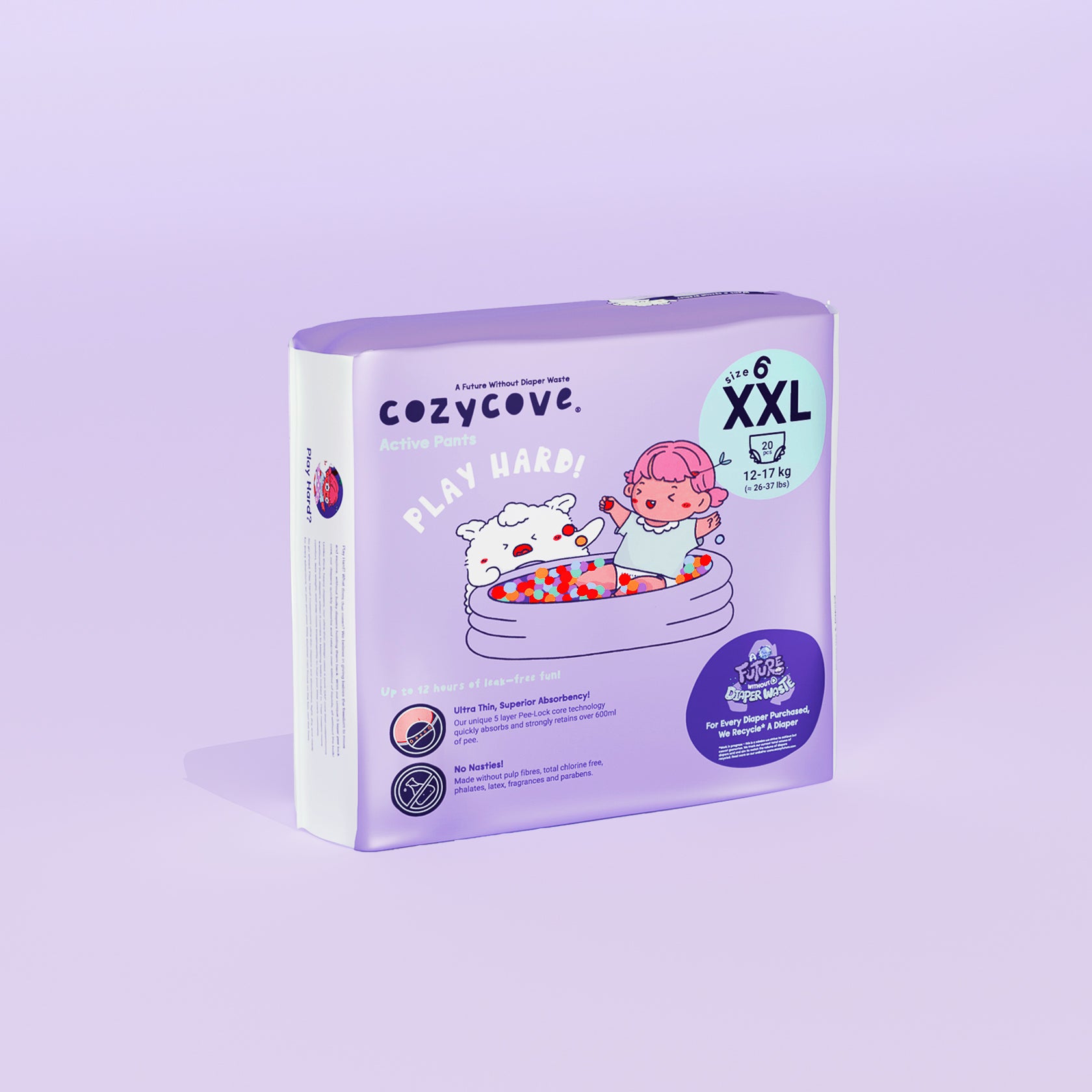 Play Hard Active Diaper Pants - Size 6 - Carton 80 pcs