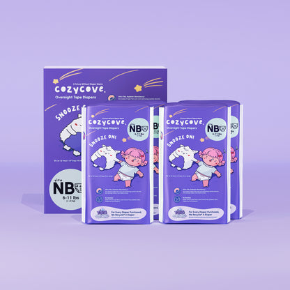 Snooze On Overnight Tape Diaper - Size NB, 2, 3, 4, 5, 6