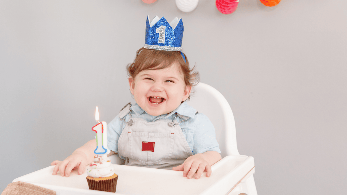baby celebrating first birthday