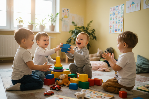 baby playing Cooperative play, big emotions, forming sentences